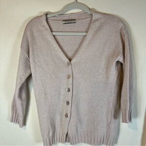 Gaia Galli Milano Shell Pink‎ Women's Cashmere/Wool+ Cardigan Sweater XS